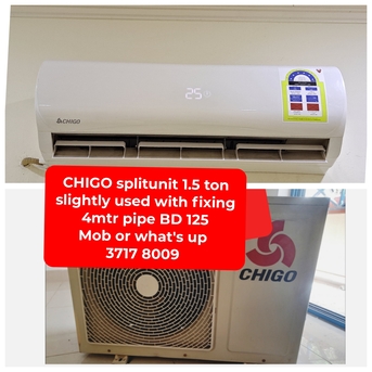 Manama, Air Conditioners, BHD 125,  🌍🏕CHIGO Splitunit 1.5 Ton In Good Condition For Sale With Delivery And Fixing