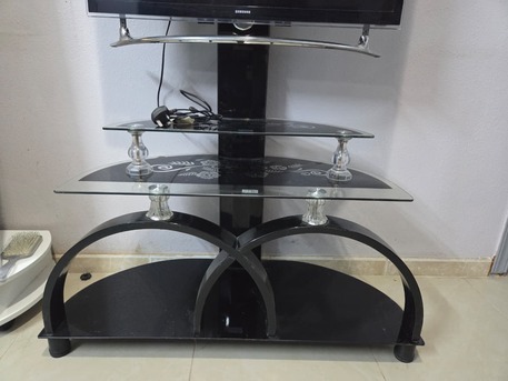 Al Wizarat, Furniture, SAR 150,  TV Trolley For Sale &ndash; Sleek Glass & Metal Design