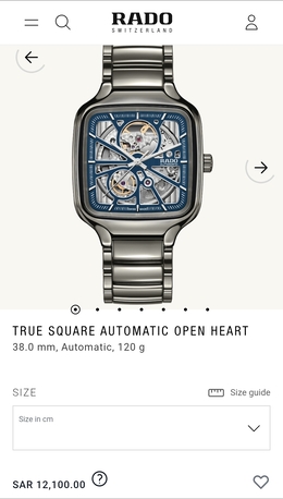 Jeddah, Watches, SAR 9500,  RADO Watch - True Square Automatic Open Heart