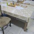 SAR 250,  Big Dining Table. With Plastic And Golden Cover The Table Is Old So We Keep It Covered But