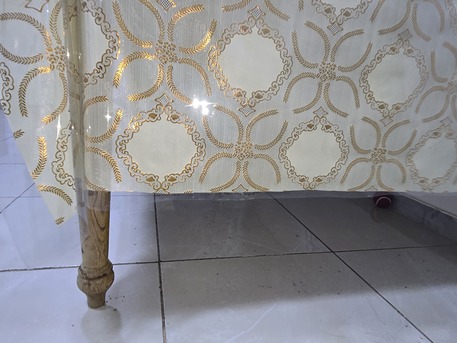 Jeddah, Furniture, SAR 250,  Big Dining Table. With Plastic And Golden Cover The Table Is Old So We Keep It Covered But