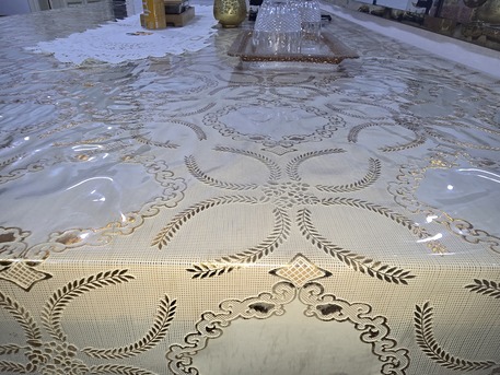 Jeddah, Furniture, SAR 250,  Big Dining Table. With Plastic And Golden Cover The Table Is Old So We Keep It Covered But
