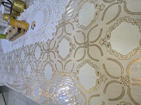 Jeddah, Furniture, SAR 250,  Big Dining Table. With Plastic And Golden Cover The Table Is Old So We Keep It Covered But