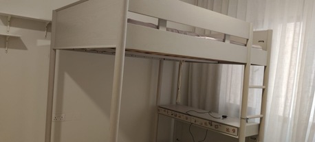Jannusan, Furniture, BHD 280,  A Pottery Barn Loft Bed With Desk &ndash; White (Twin Size)