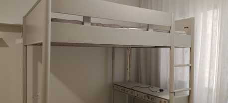 Jannusan, Furniture, BHD 280,  A Pottery Barn Loft Bed With Desk &ndash; White (Twin Size)
