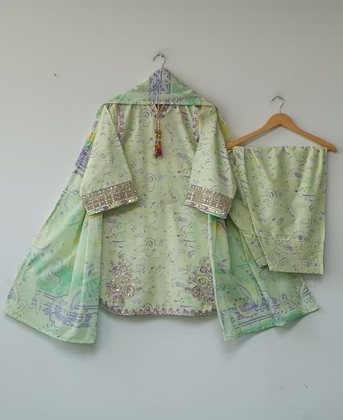 Thuqbah, Clothing & Accessories, SAR 190,  Ready To Wear Printed Lawn Sequins Embroidered Work