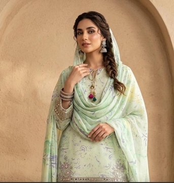 Thuqbah, Clothing & Accessories, SAR 190,  Ready To Wear Printed Lawn Sequins Embroidered Work