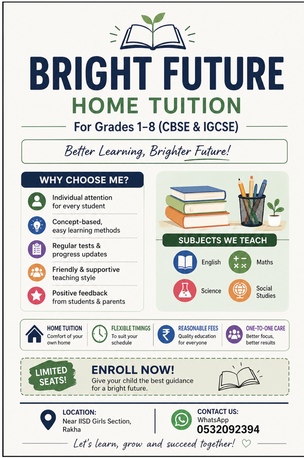 Al Khobar Al Shamalia, Lessons Offered, Experienced Teacher &Excellence Home Tuition For Grades 1&ndash;8