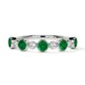 USD 2633,  Shop Eternity Bands Half Eternity Emerald Diamond Ring