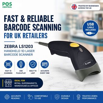 London, Computers, GBP 120,  Upgrade Checkout With Zebra LS1203 Scanner UK Deals