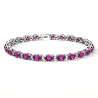 New York, Jewelry, USD 5318,  14K White Gold Pink Sapphire Bracelets For Women