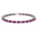 USD 5318,  14K White Gold Pink Sapphire Bracelets For Women