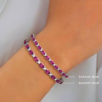 New York, Jewelry, USD 5318,  14K White Gold Pink Sapphire Bracelets For Women