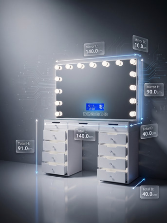 Auckland, Furniture, NZD 199900,  Mother&rsquo;s Day Gift Kim Hollywood Vanity Mirror | Stylish Makeup Setup