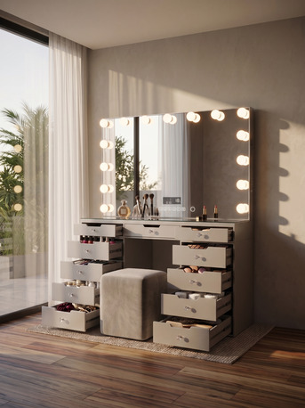 Auckland, Furniture, NZD 199900,  Mother&rsquo;s Day Gift Kim Hollywood Vanity Mirror | Stylish Makeup Setup