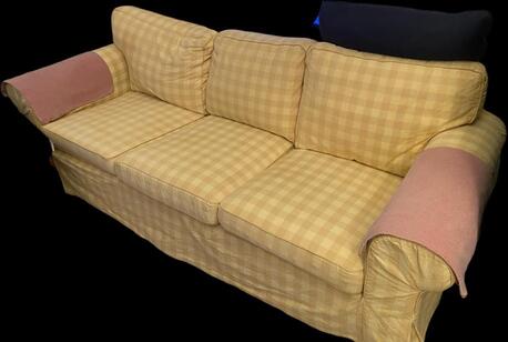 Juffair, Furniture, BHD 220,  2 X (3-seat Sofa) IKEA + Footstool With Storage