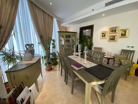 Juffair, Furniture, BHD 350,  Complete Set Wooden Dining Table 8 Chairs + Display And Side Cabinets. Very Good Condition