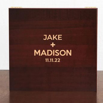 New York, Household Items, Luxury Engraved Wooden Box | Elite Keepsake Collection
