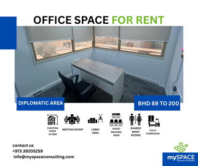 Diplomatic Area, Offices, BHD 200,  15 Sq. Meter,  Budget Furnished Office Spaces In Diplomatic Area | EWA Included | Rent From BHD 89&ndash;200