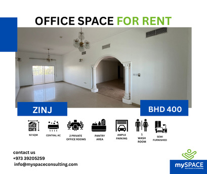 Zinj, Offices, BHD 400,  90 Sq. Meter,  Office For Rent | Bright And Spacious | Well-Maintained Building | Easy Highway Access | Z