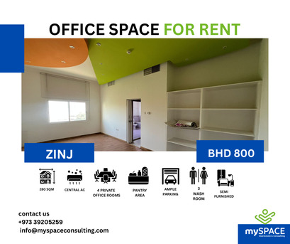 Zinj, Offices, BHD 800,  280 Sq. Meter,  Office For Rent | Large Space | Bright And Spacious | Easy Highway Access | Zinj