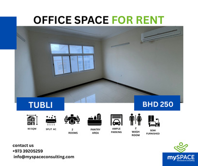 Tubli, Offices, BHD 250,  90 Sq. Meter,  Office For Rent In Tubli | Bright, Spacious And Accessible Office Flat