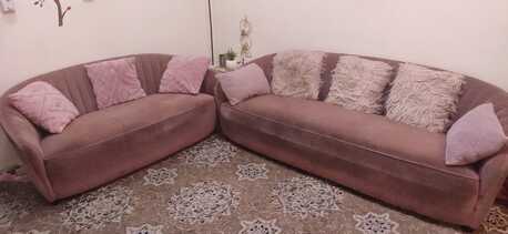 Dammam, Furniture, SAR 300,  Furniture : Blush Pink Sofa Set (3 Seat + 2 Seat)