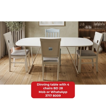 Manama, Furniture, BHD 28,  🌍🌐Dinning Table With 4 Chairs In Good Condition For Sale With Delivery