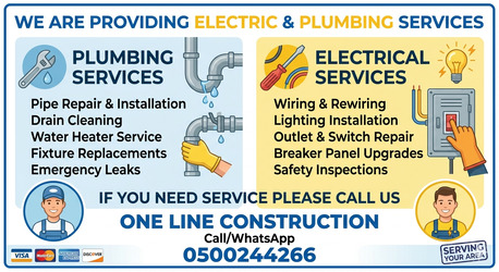 Riyadh, Construction, Electric & Plumbing Services ⚡💧