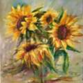 USD 350,  Contemporary Sunflowers Floral Still Life Painting