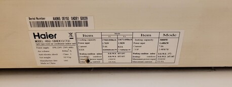 Riyadh, Air Conditioners, SAR 449,  Haier 1.5 Ton Split AC (Heat & Cool) &ndash; AS IS / FOR REPAIR