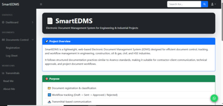 Jeddah, Job Seekers, Document Controller/Recently Developed A SmartEDMS Tracking & Version Control System