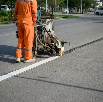 New York, Construction, Parking Lot Striping Of New Orleans