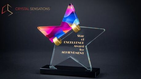 New York, Business, Elegant Custom Crystal Trophy For Employee Achievement Awards