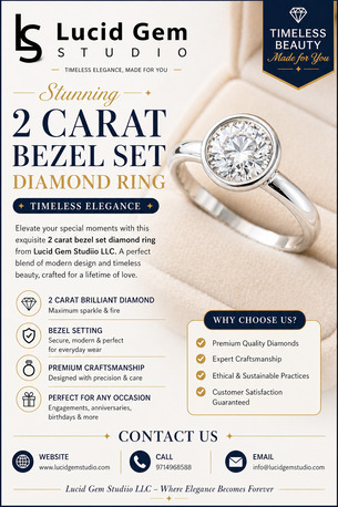 New York, Jewelry, Stunning 2 Carat Bezel Set Diamond Ring By Lucid Gem Studiio LLC &ndash; Timeless Elegance