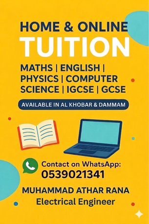 Khobar, Lessons Offered, Home And Online Tution Availble (Experienced)