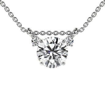 New York, Jewelry, USD 1465,  Shop Lab Grown Diamond Necklace Round Diamond Pendant