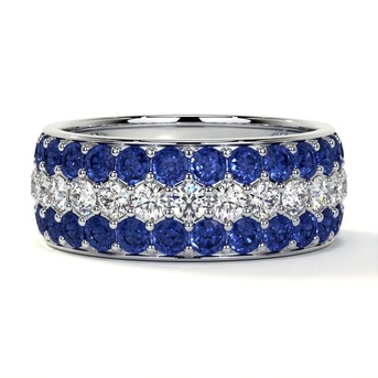 New York, Jewelry, USD 7468,  Order Sapphire Wedding Rings Shared Prong Sapphire Ring