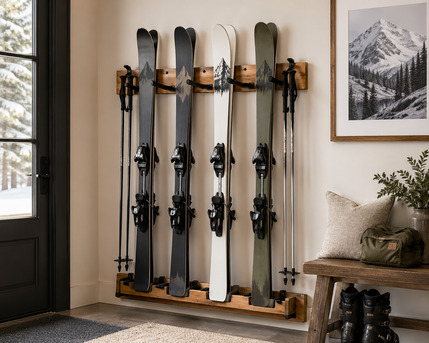 New York, Security, Premium Home Ski Rack With Lock System | Skikey
