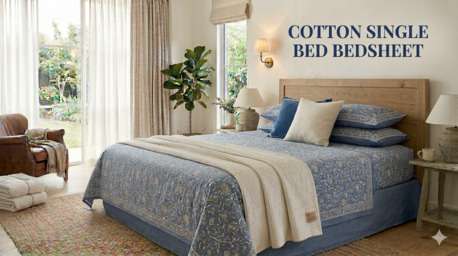 Mumbai, Household Items, INR 1499,  Premium Cotton Single Bed Bedsheet &ndash; Soft, Breathable & Durable