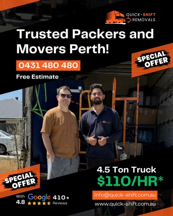 Perth, Delivery, Trusted Local Moving Company Ellenbrook | Quick Shift Removals