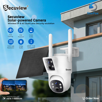 Doha, Electronics, QAR 575,  Secuview Solar 4G Dual Lens Security Camera