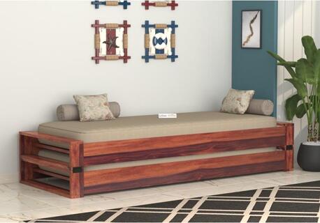 Gurgaon, Furniture, INR 39999,  Aper Wooden Sofa Cum Bed In Teak Finish | Urbanwood
