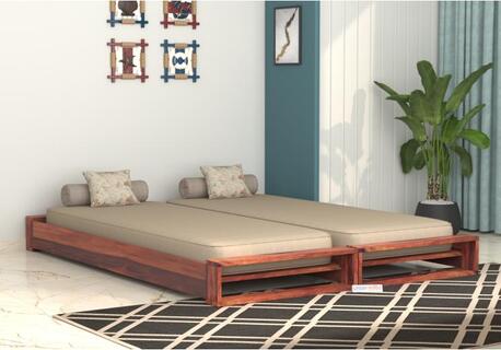 Gurgaon, Furniture, INR 39999,  Aper Wooden Sofa Cum Bed In Teak Finish | Urbanwood