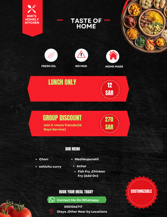 Olaya, Food, SAR 390,  Healthy Homemade Kerala Lunch & Dinner &ndash; Fresh & Hygienic (Olaya/Riyadh