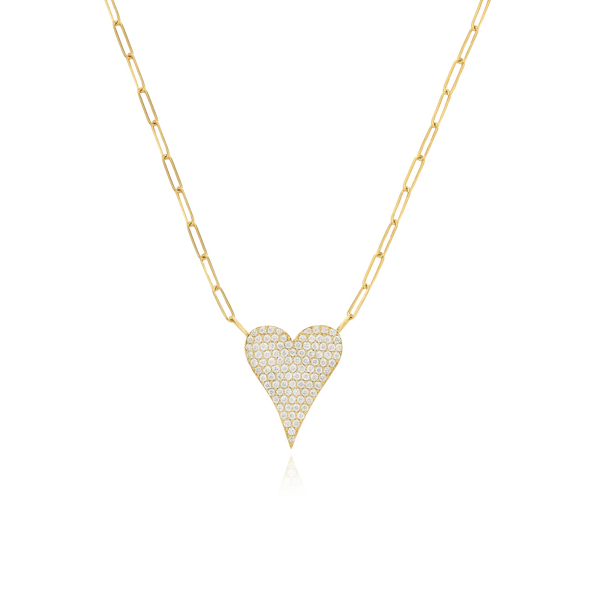 Miami, Jewelry, Elegant Heart Paperclip Necklace - Alev Jewelry