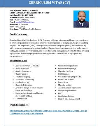 Riyadh, Job Seekers, I Am Iooking For Job As A Civil Site Engineer | QC Engr | Supervisor | SCE Registered Engr