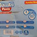 SAR 50,  Bambi Pants 6 Jumbo Box Pamper 80 Diapers