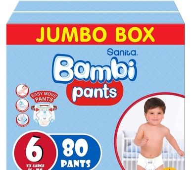 Al Safa, Baby & Kid Stuff, SAR 50,  Bambi Pants 6 Jumbo Box Pamper 80 Diapers