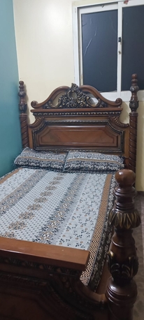 Hara, Furniture, SAR 400,  Solid Wooden Bed With Matress (King Size Single)